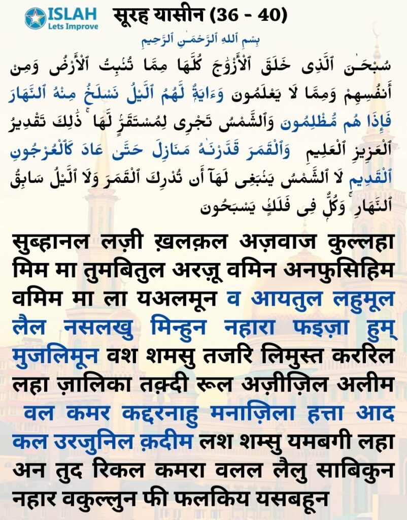 surah yasin in hindi (ayat 36-40)